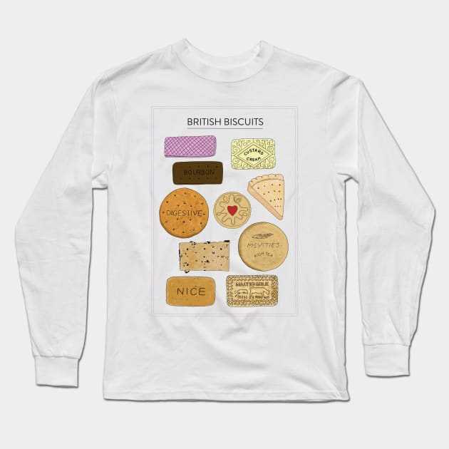 British Biscuits white Long Sleeve T-Shirt by Highdown73